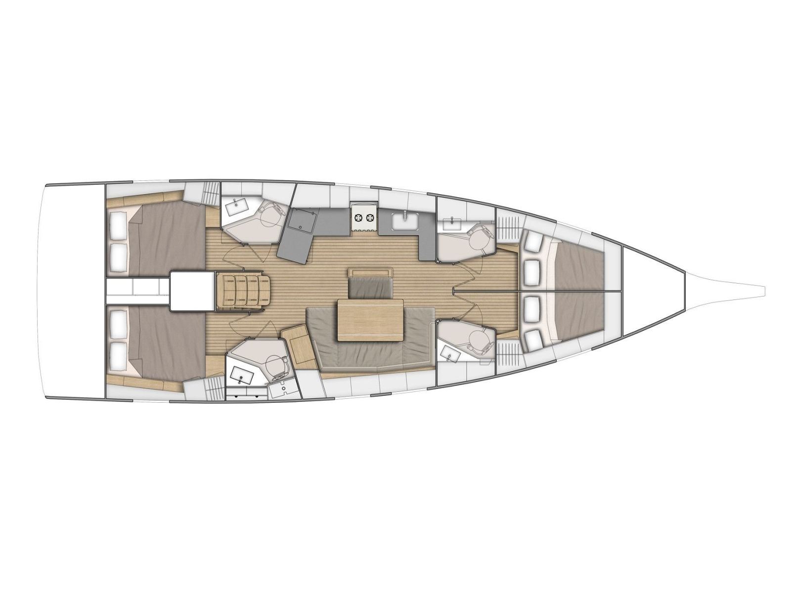 Rzut jachtu Oceanis 46.1 N A G I A