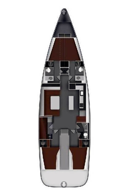 Rzut jachtu Bavaria 55 Cruiser Rawa
