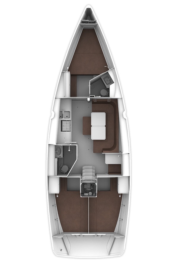 Rzut jachtu Bavaria Cruiser 41 Rebecca