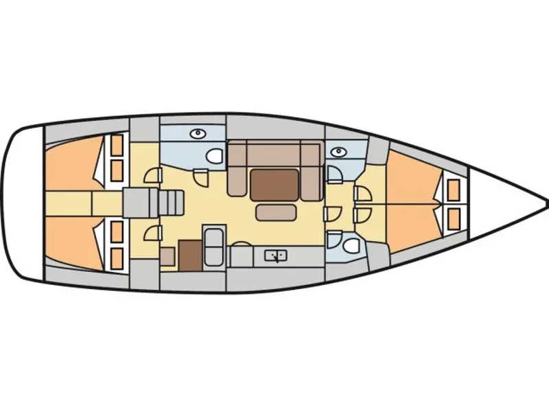 Rzut jachtu Dufour 450 Grand Large Pandeia