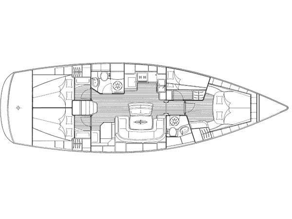 Rzut jachtu Bavaria 46 Cruiser 2BiSi