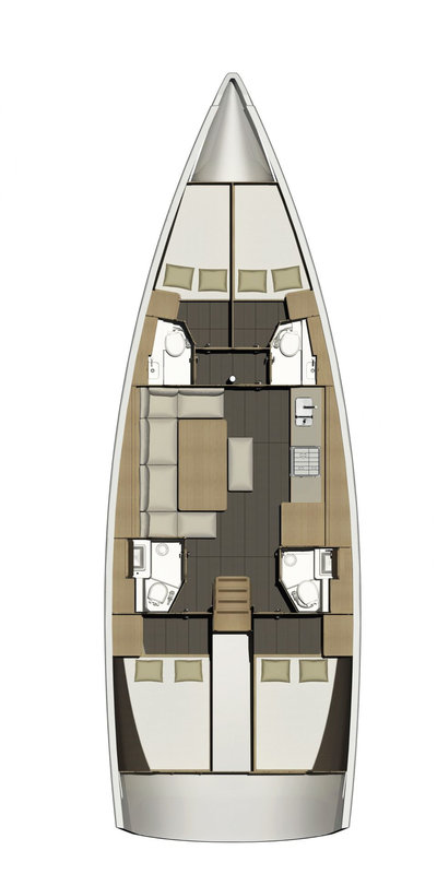 Rzut jachtu Dufour 460 GL Carina