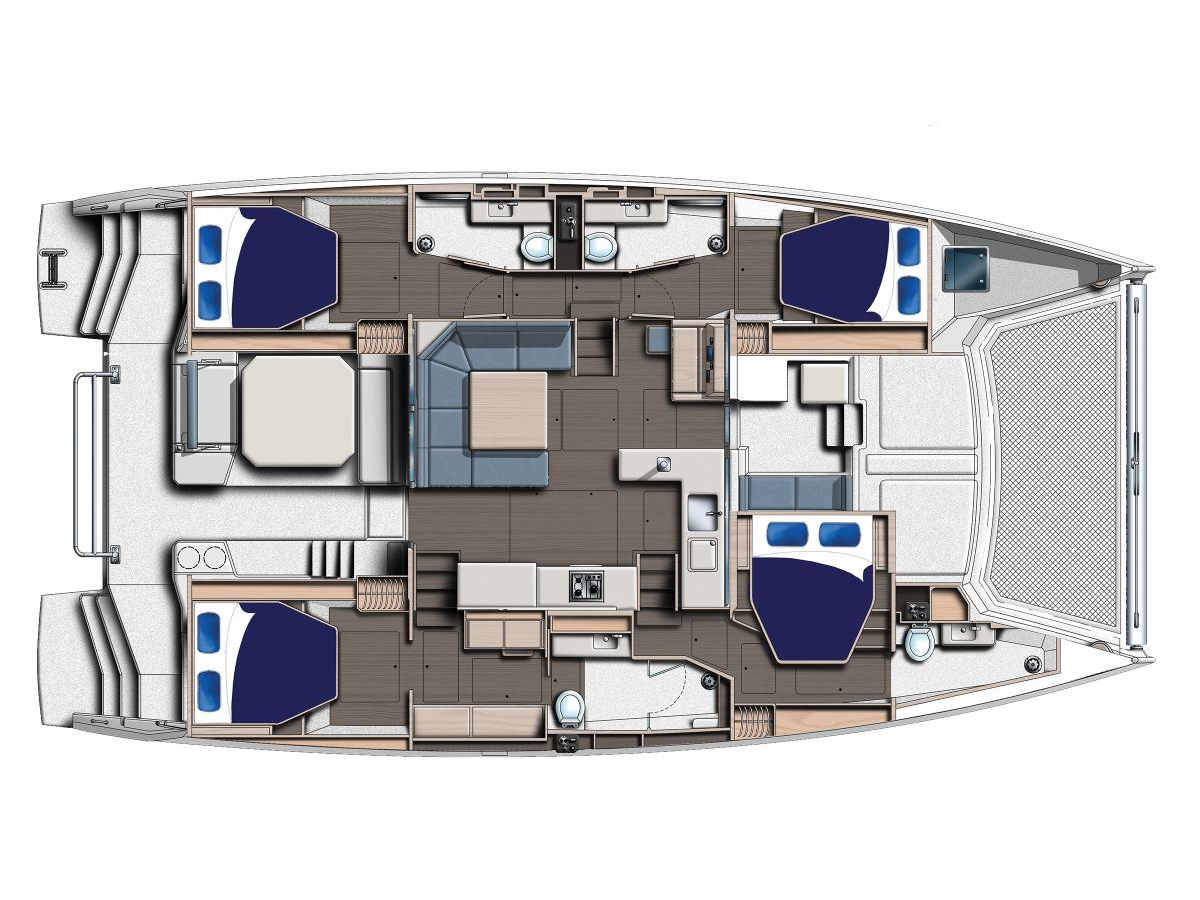Rzut jachtu Leopard 50 Moorings 5000 Club
