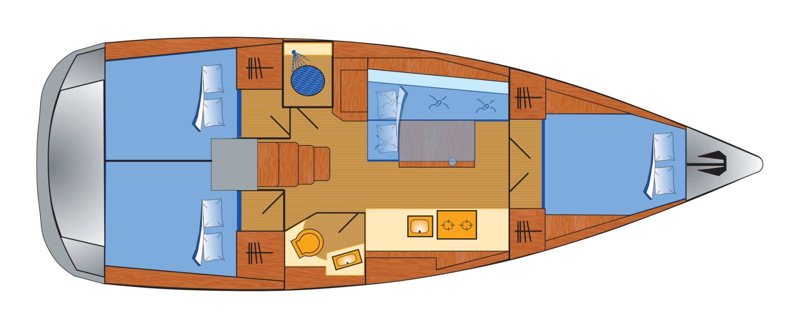 Rzut jachtu Oceanis 38.1 Whitehaven