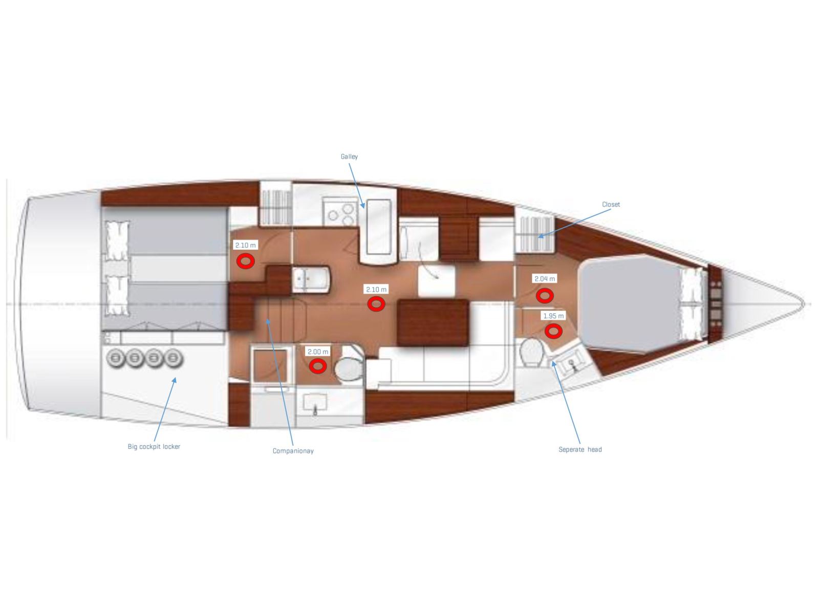 Rzut jachtu Bavaria Vision 42 Adonis