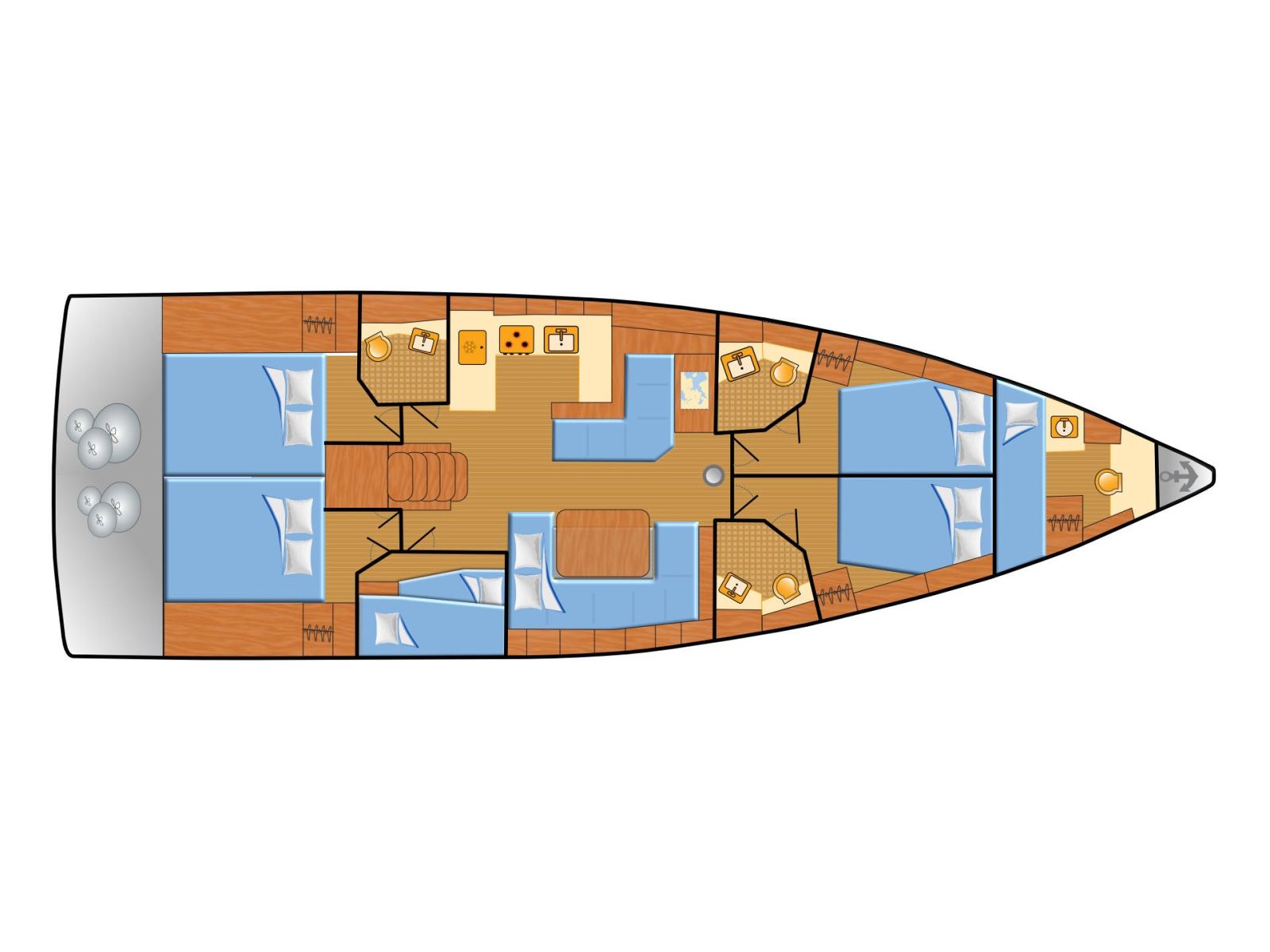 Rzut jachtu Oceanis 51.1 Aquaris