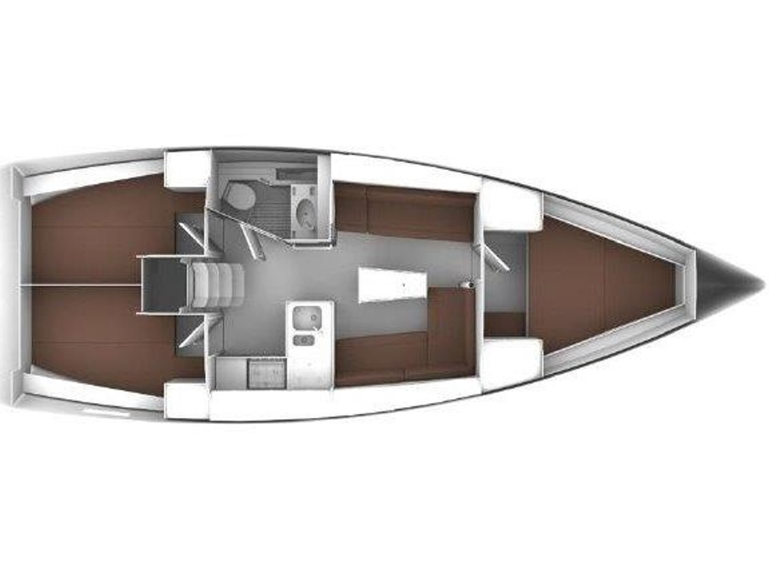Rzut jachtu Bavaria Cruiser 37 Almira
