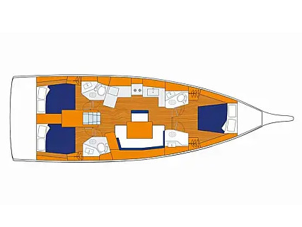Rzut jachtu Oceanis 461 Oceanis 461/3/3 Premium