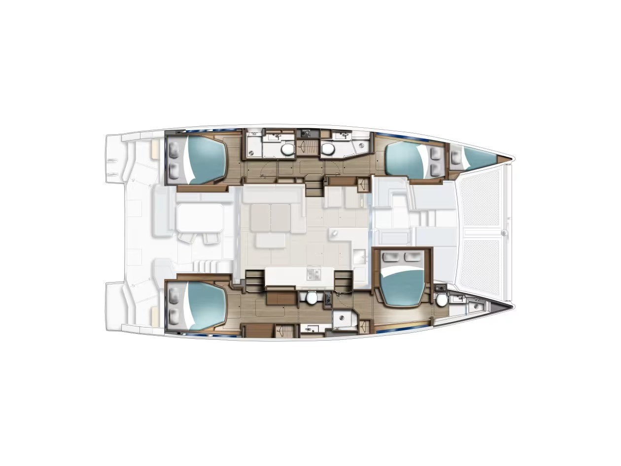 Rzut jachtu Leopard 46 Moorings 4600 - 4 Exclusive Plus