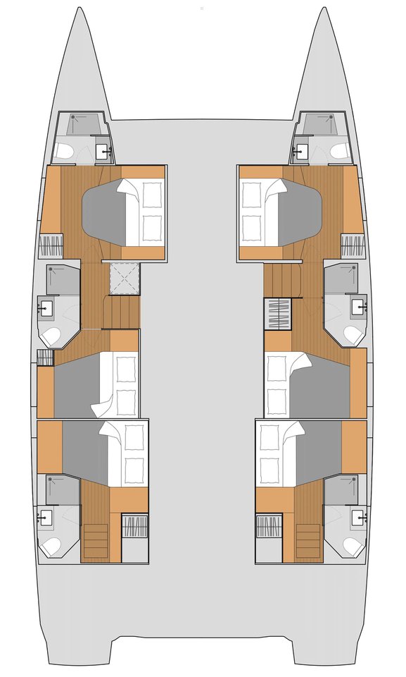 Rzut jachtu Fountaine Pajot Aura 51 Lune Rae