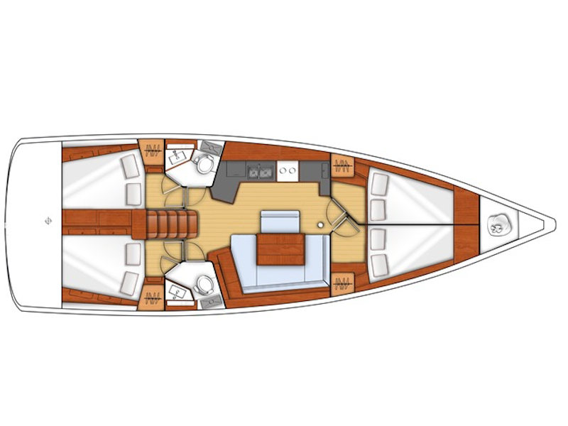 Rzut jachtu Oceanis 45 Fantasy Planet