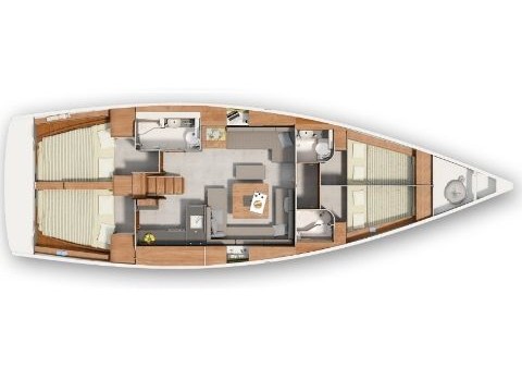 Rzut jachtu Hanse 445 Juana
