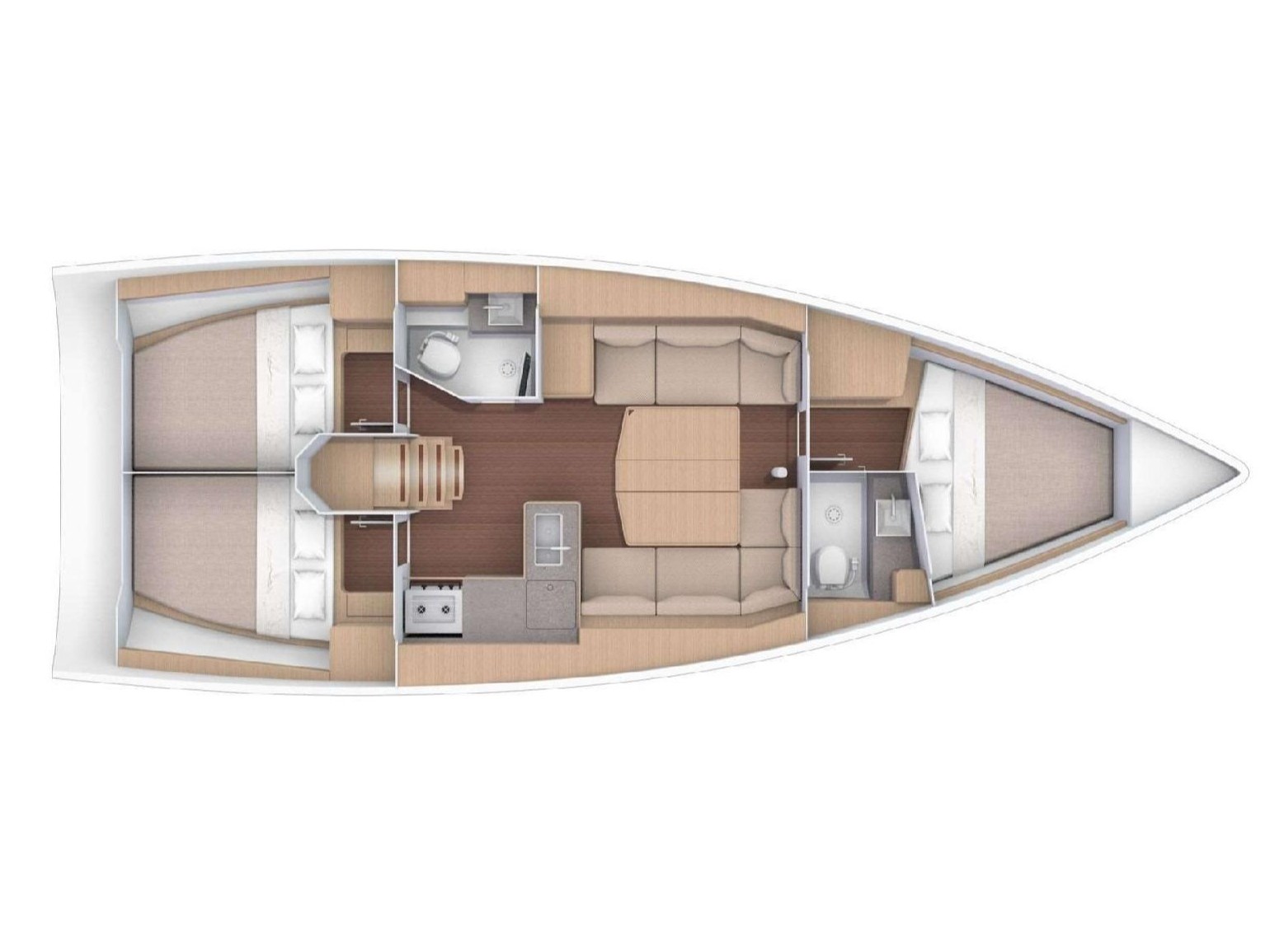 Rzut jachtu Dufour 390 Grand Large Giustina