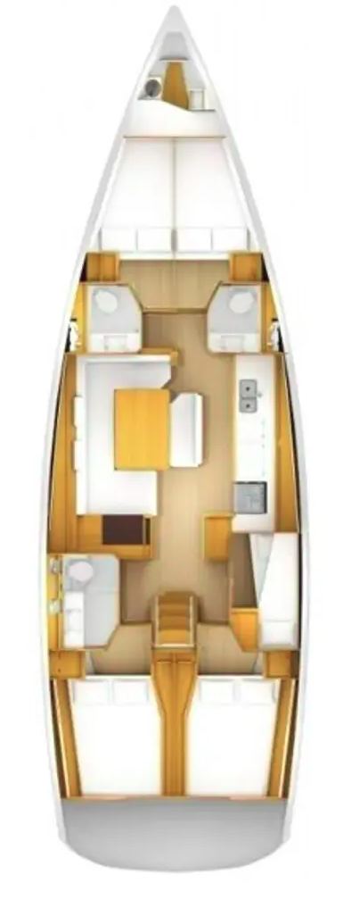 Rzut jachtu Sun Odyssey 519 Aquaholic