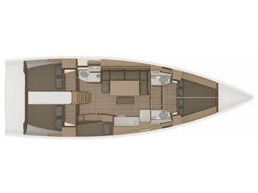 Rzut jachtu Dufour 460 Grand Large Tango II
