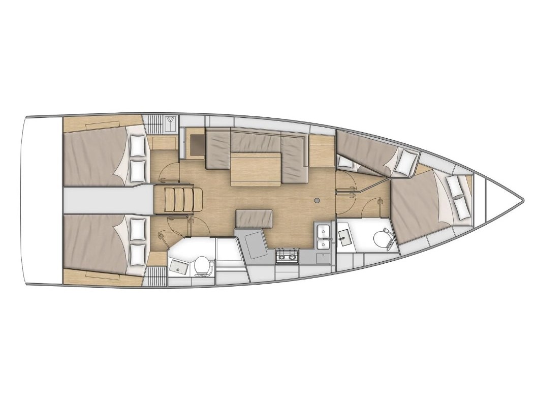 Rzut jachtu Oceanis 40.1 Roza