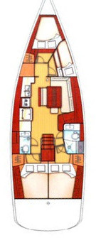 Rzut jachtu Oceanis 46 Sifnos 46.1