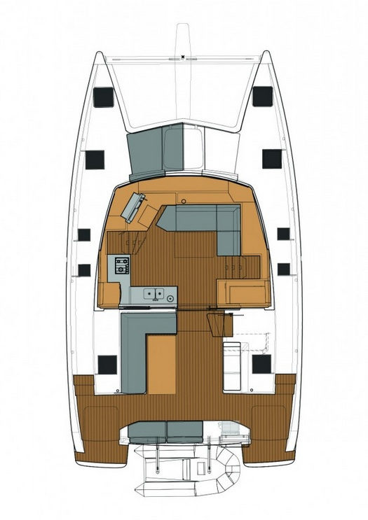 Rzut jachtu Fountaine Pajot Lucia 40 Why Not