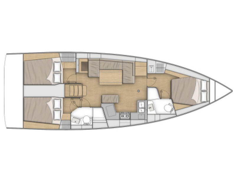 Rzut jachtu Oceanis 40.1 Sunsail 42 Classic