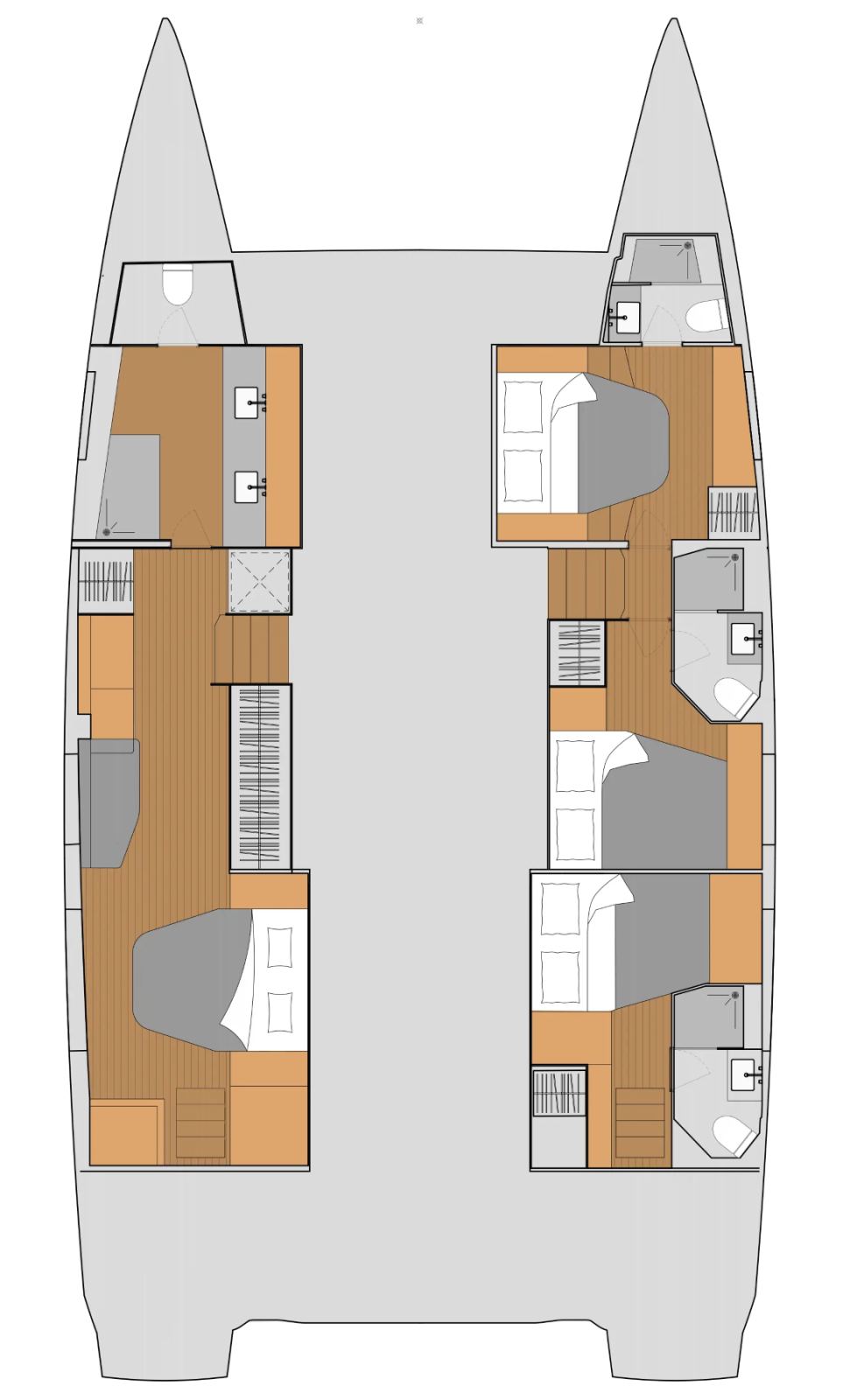 Rzut jachtu Fountaine Pajot Aura 51 Amajen