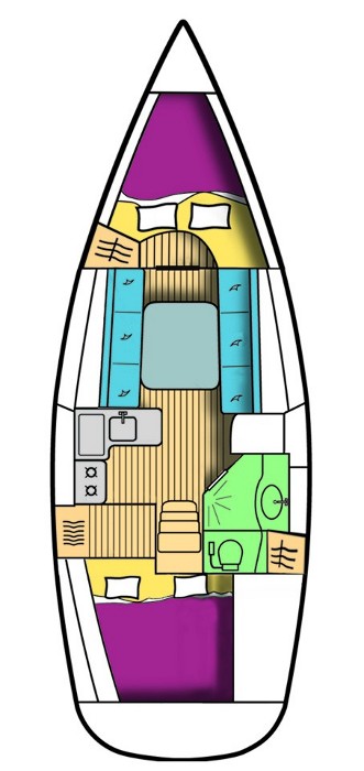 Rzut jachtu Oceanis Clipper 323 No regrets