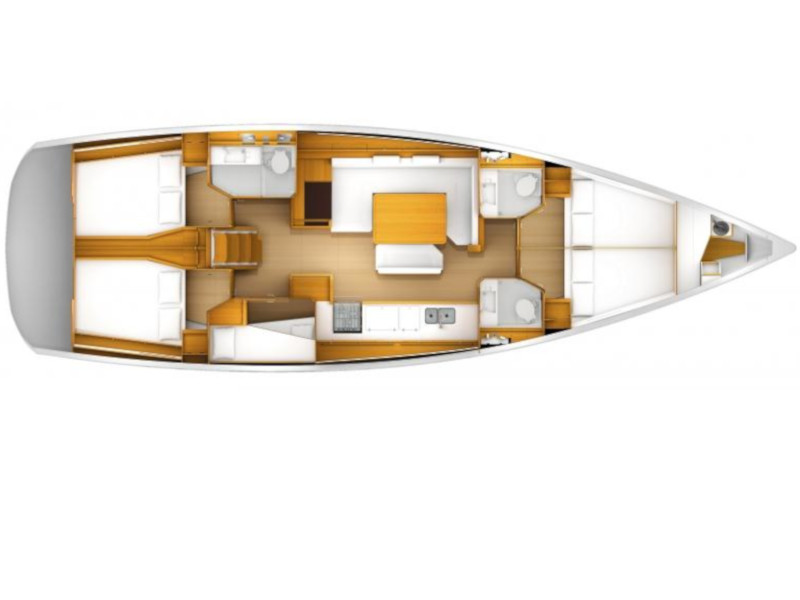 Rzut jachtu Sun Odyssey 519 Ekaterina