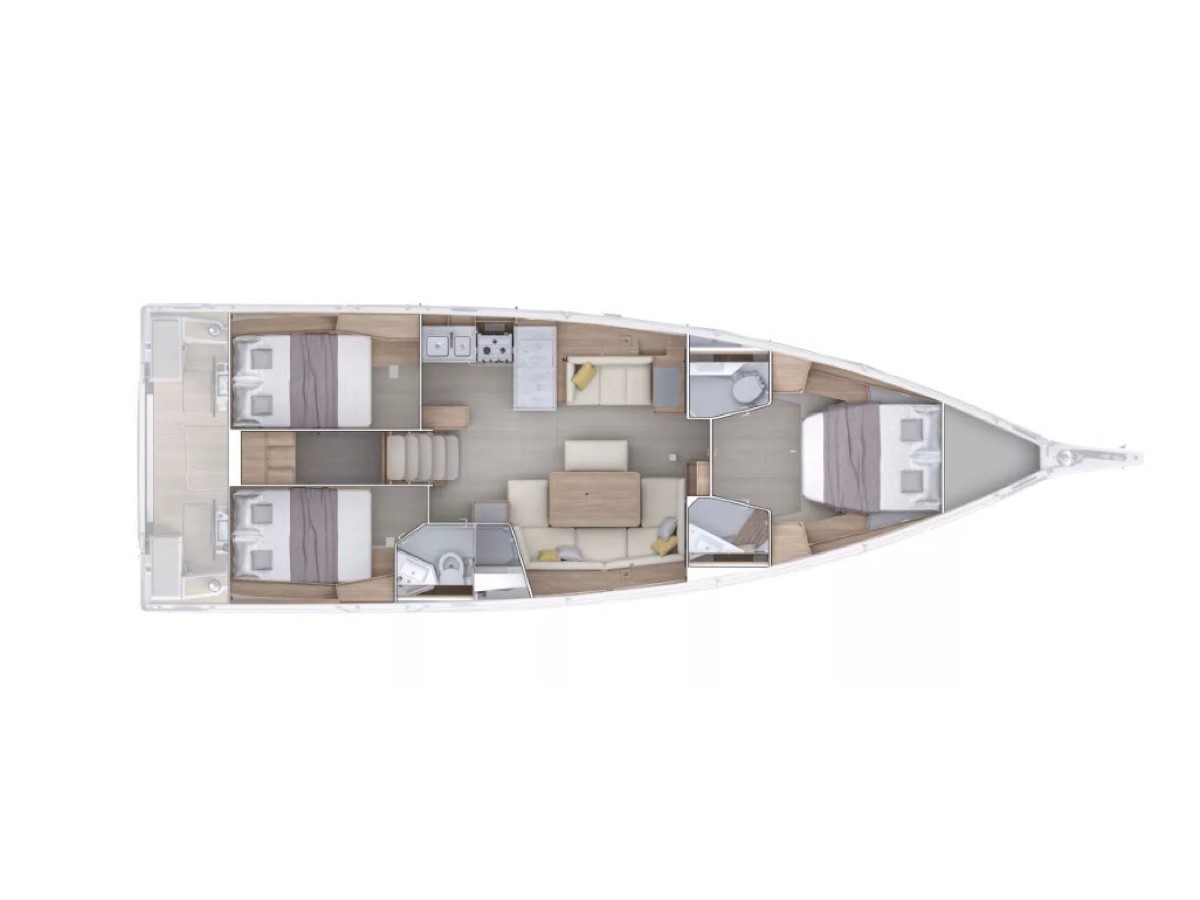 Rzut jachtu Oceanis 47 Nina