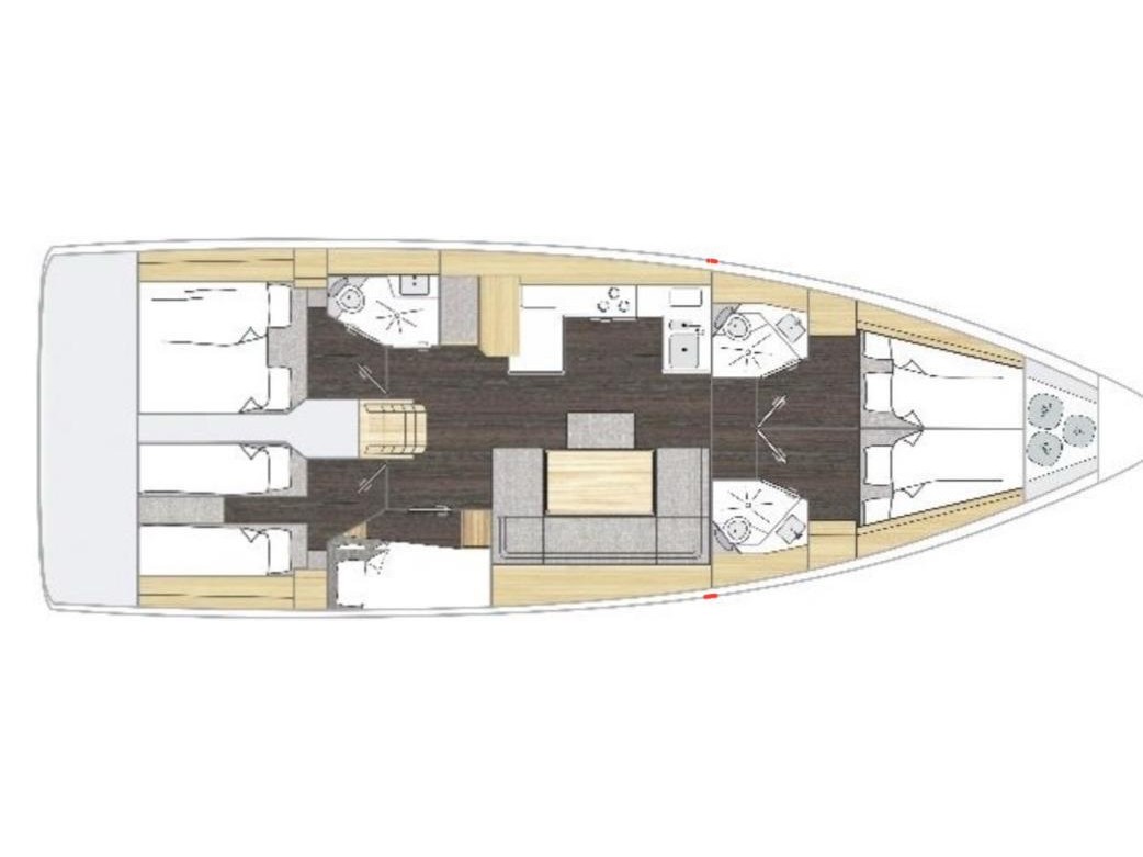 Rzut jachtu Bavaria C46 Tulipa