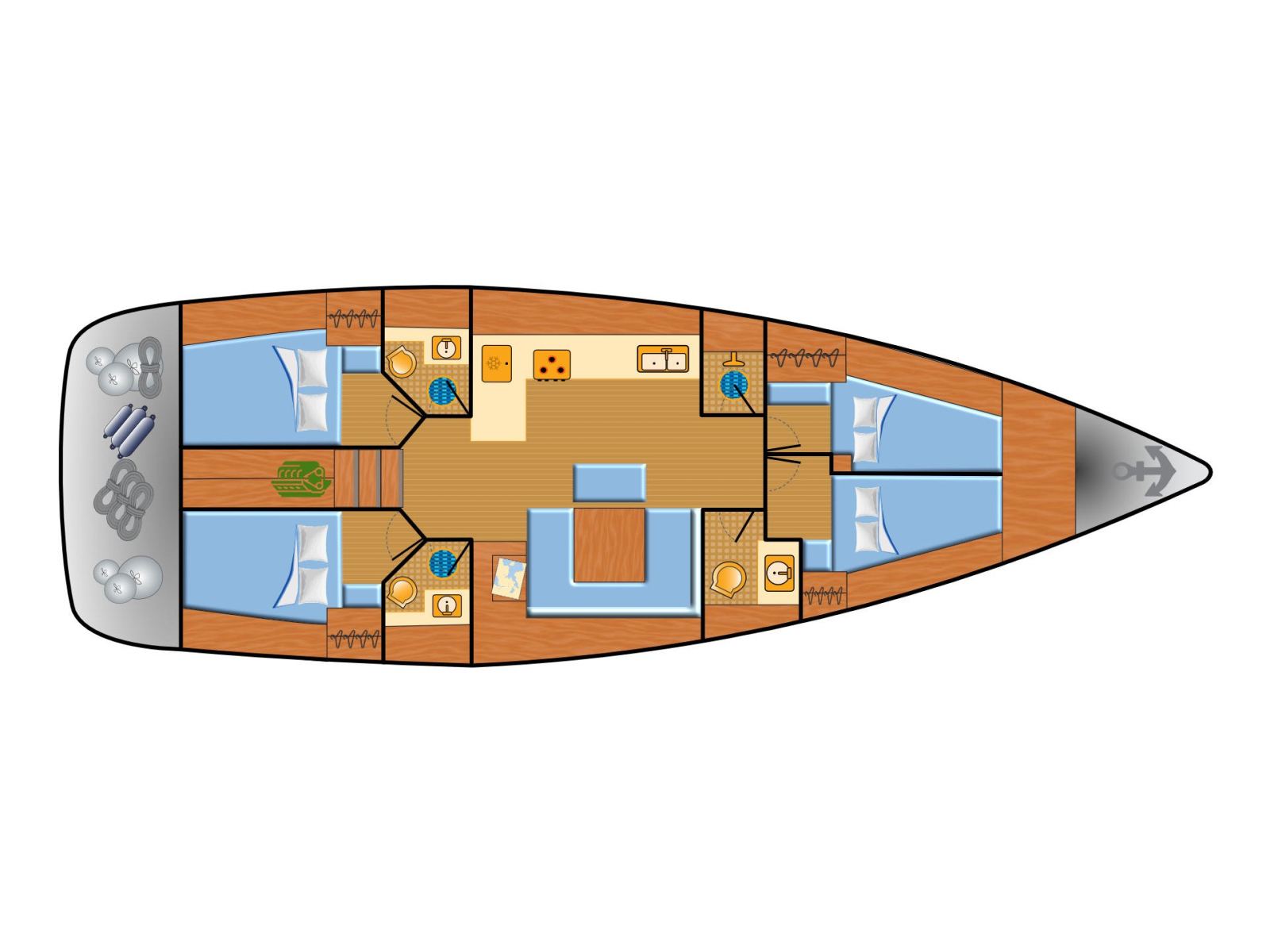 Rzut jachtu Bavaria 45 Cruiser Eva