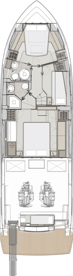 Rzut jachtu Ferretti Yachts 500 Anna