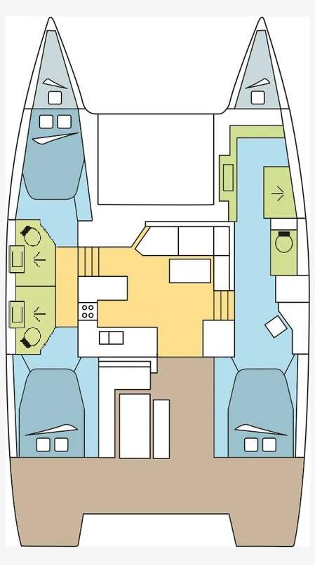Rzut jachtu Fountaine Pajot Astrea 42 NARNIA
