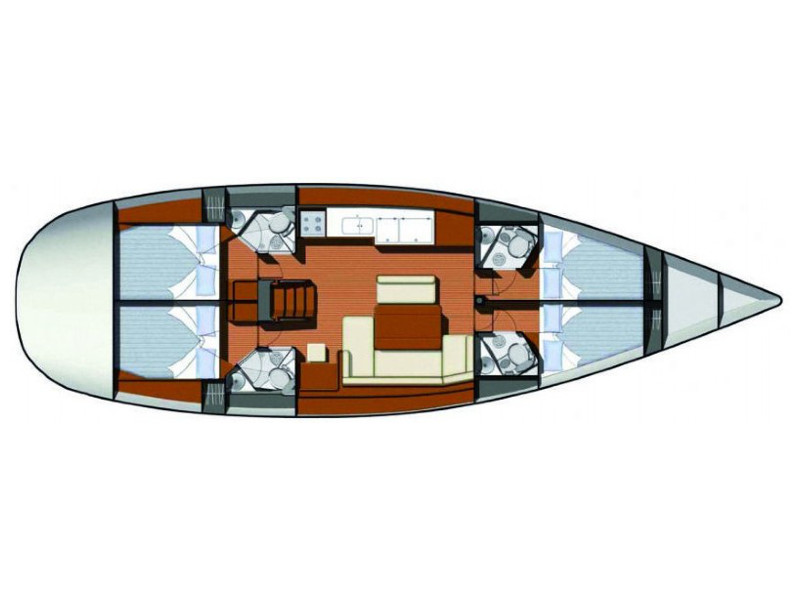 Rzut jachtu Sun Odyssey 49i SKAZKA