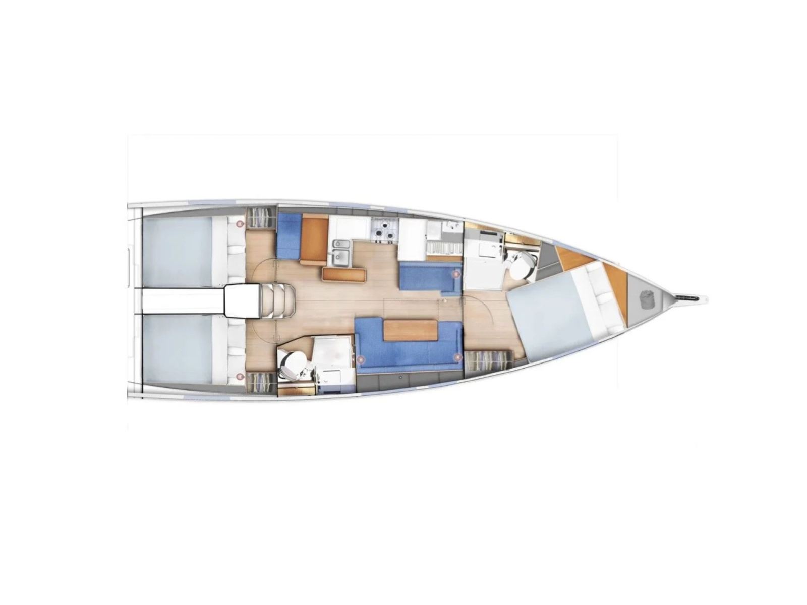 Rzut jachtu Sun Odyssey 410 TETI