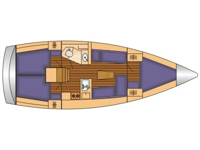 Rzut jachtu Bavaria Cruiser 37 Simone