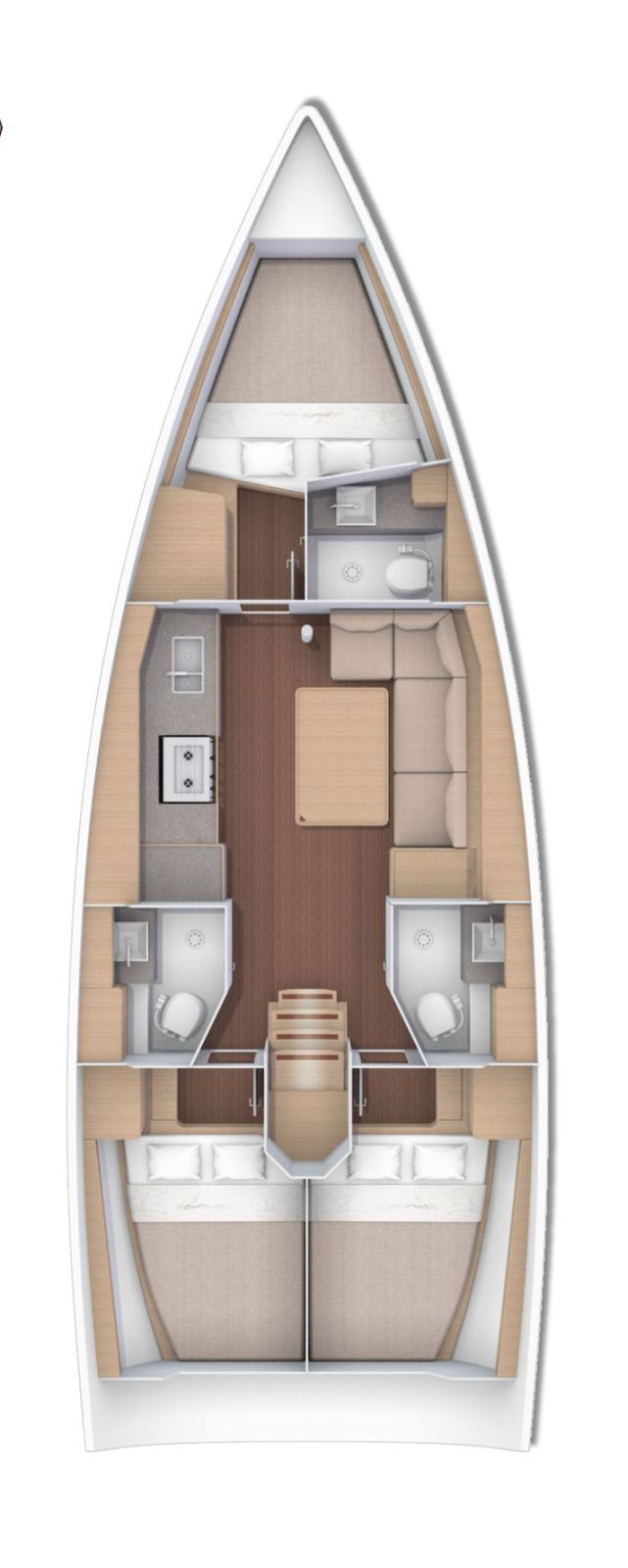 Rzut jachtu Dufour 390 Joy 5