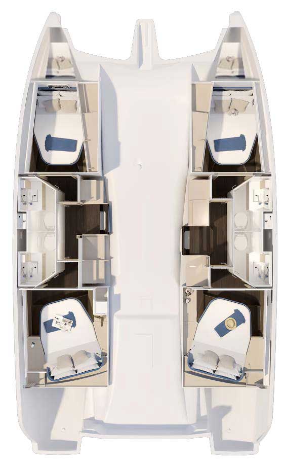 Rzut jachtu Fountaine Pajot FP 41 Quatuor 4 Pepper