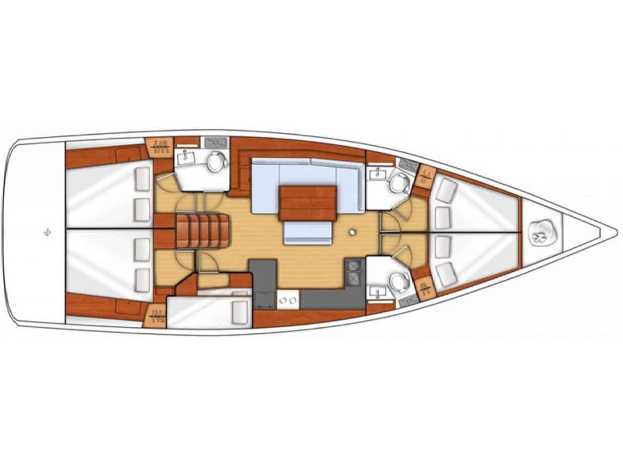 Rzut jachtu Oceanis 48 Don Quixote