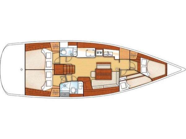 Rzut jachtu Oceanis 46 Stavros Tou Notou