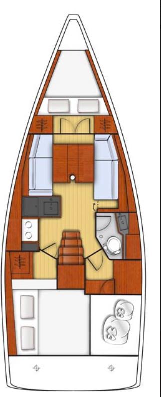 Rzut jachtu Oceanis 35.1 Beghe