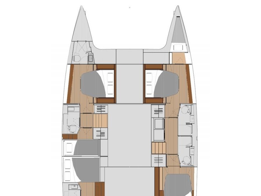 Rzut jachtu Tanna 47 Calypso - A/C, Generator, Water maker