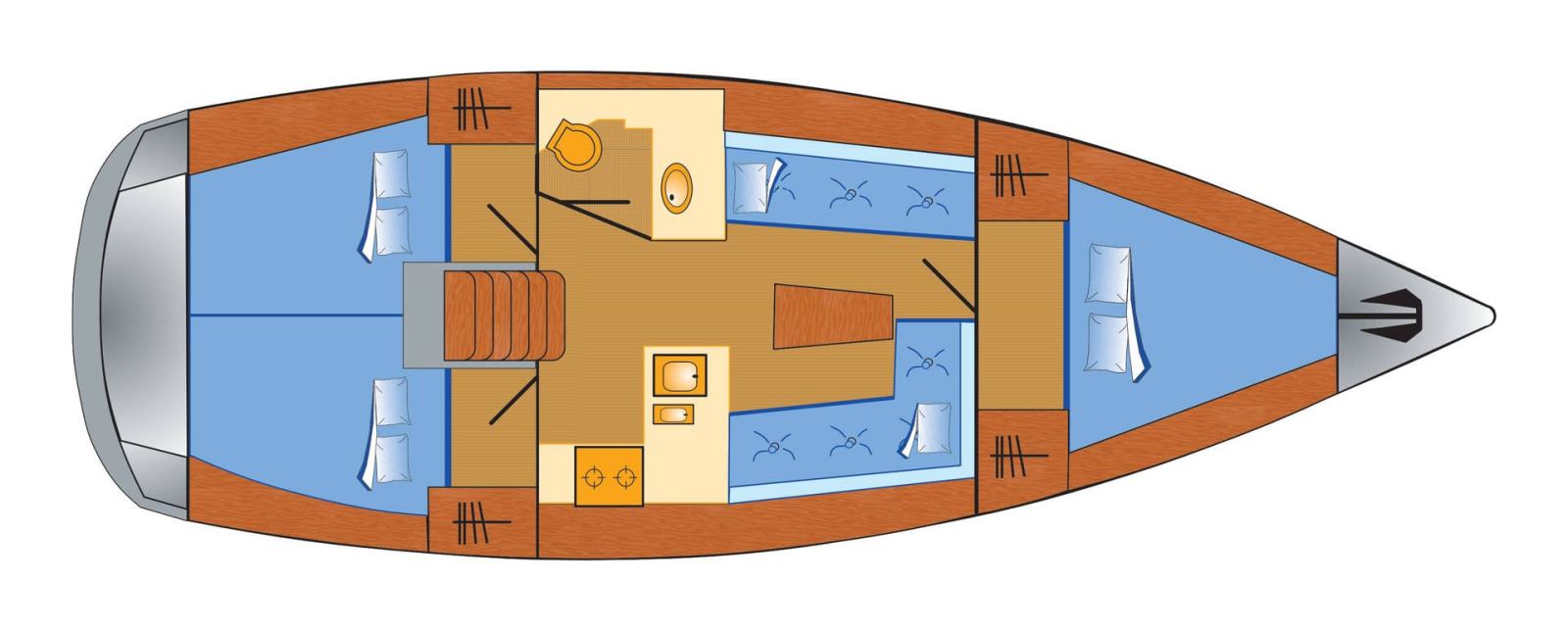 Rzut jachtu Bavaria Cruiser 37 Tiger