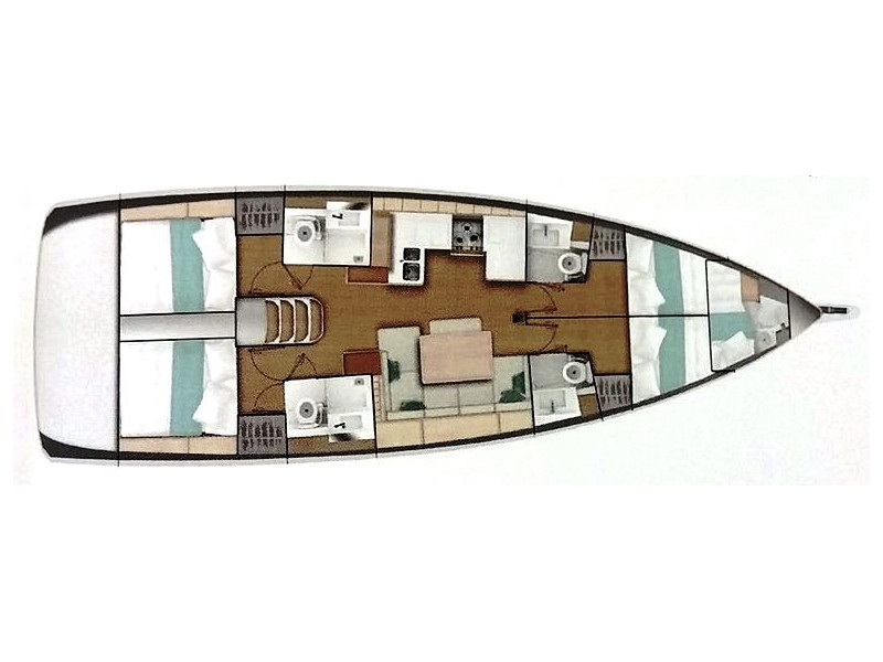 Rzut jachtu Sun Odyssey 490 CALMA