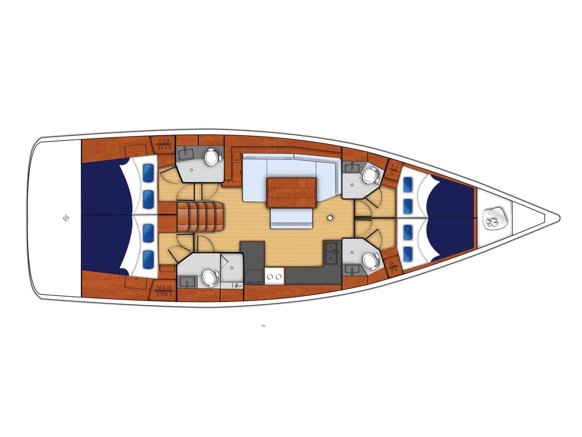 Rzut jachtu Oceanis 48 Jada