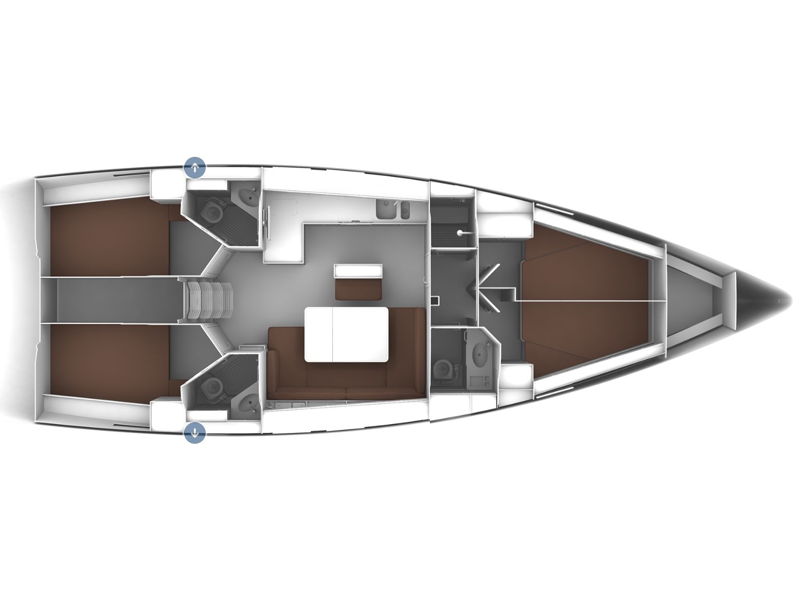 Rzut jachtu Bavaria Cruiser 46 Comfort