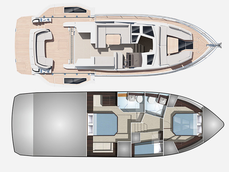 Rzut jachtu Galeon 480 Fly Il Sogno V