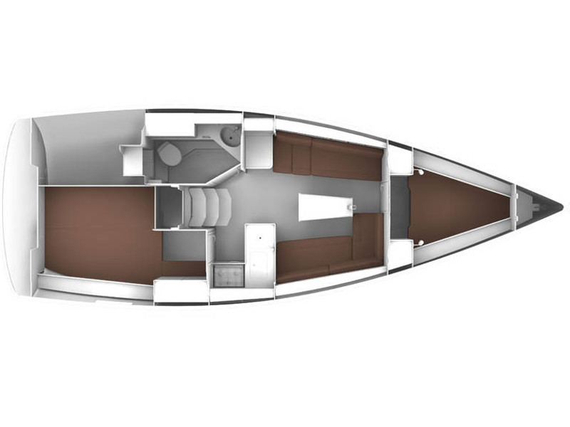 Rzut jachtu Bavaria Cruiser 33 Leeroy