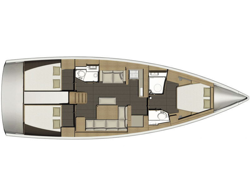 Rzut jachtu Dufour 460 Grand Large MALIN (owner version, new sails 2024., air condition, generator)
