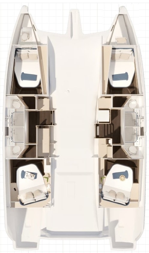 Rzut jachtu Fountaine Pajot FP 44 Quatuor THE WAKE