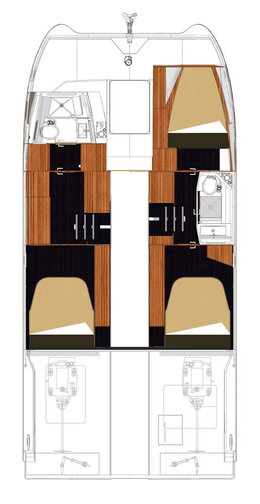Rzut jachtu Fountaine Pajot MY 37 Mon Ami