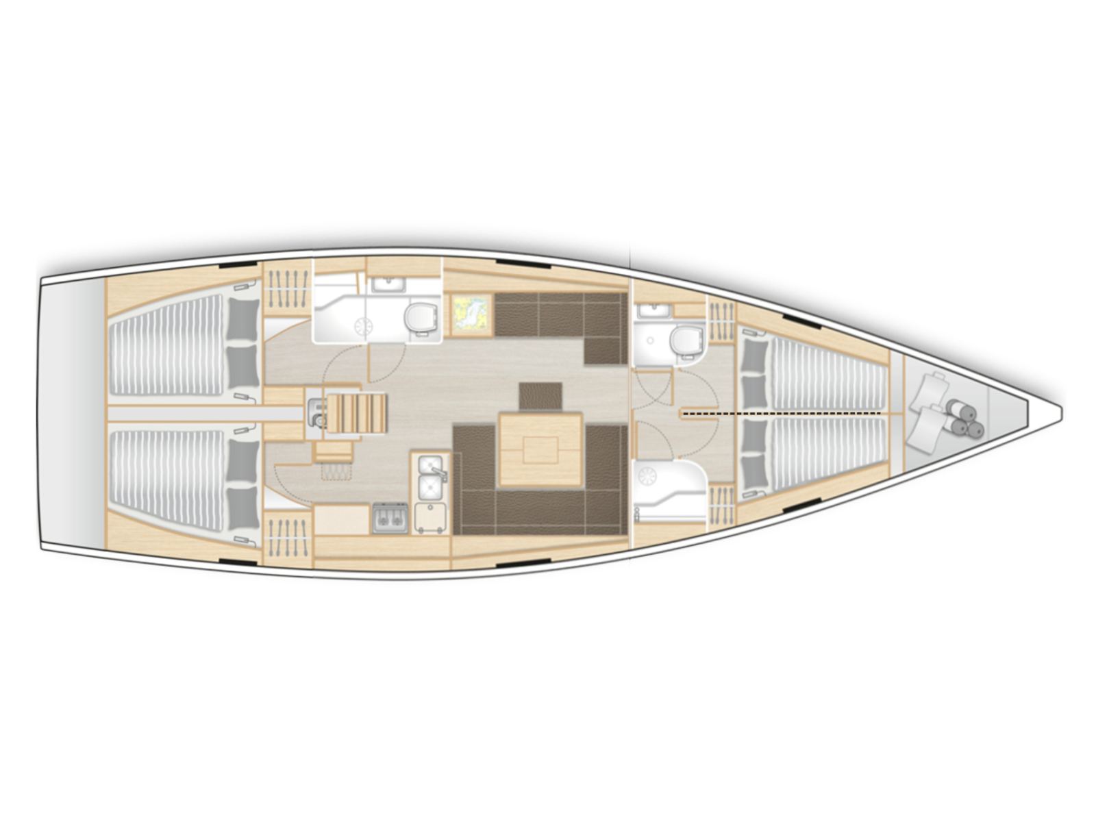 Rzut jachtu Hanse 458 Rogira